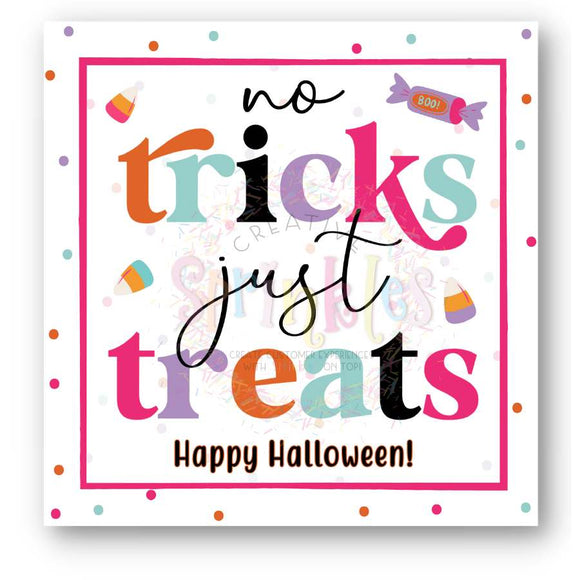 No Tricks Just Treats Halloween Card