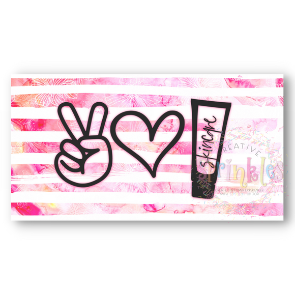 Peace, Love, Skin Care Sticker