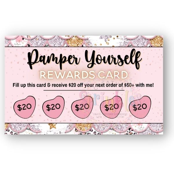 Pamper Rewards Punch Card Creative Sprinkles
