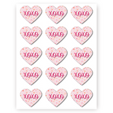 XOXO Heart Shaped Sticker Sheet