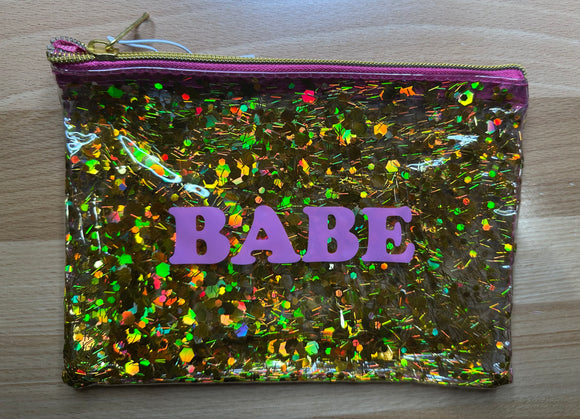 BABE Gold Confetti Makeup Pouch
