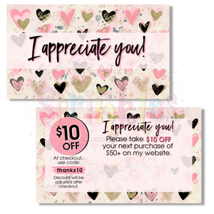 I Appreciate You $10 Gift Card