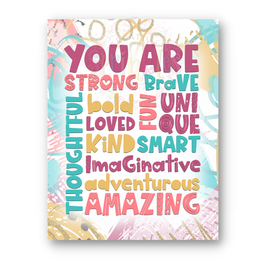 Encouraging Word Art Postcard – Creative Sprinkles