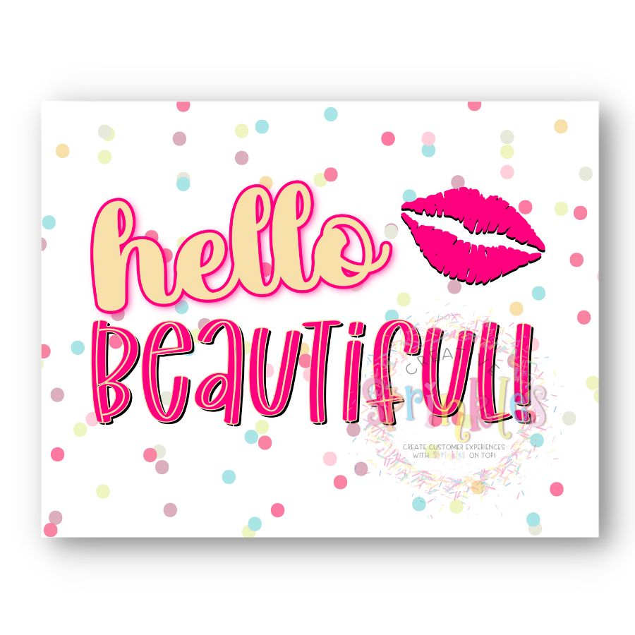 Hello Beautiful Postcard – Creative Sprinkles